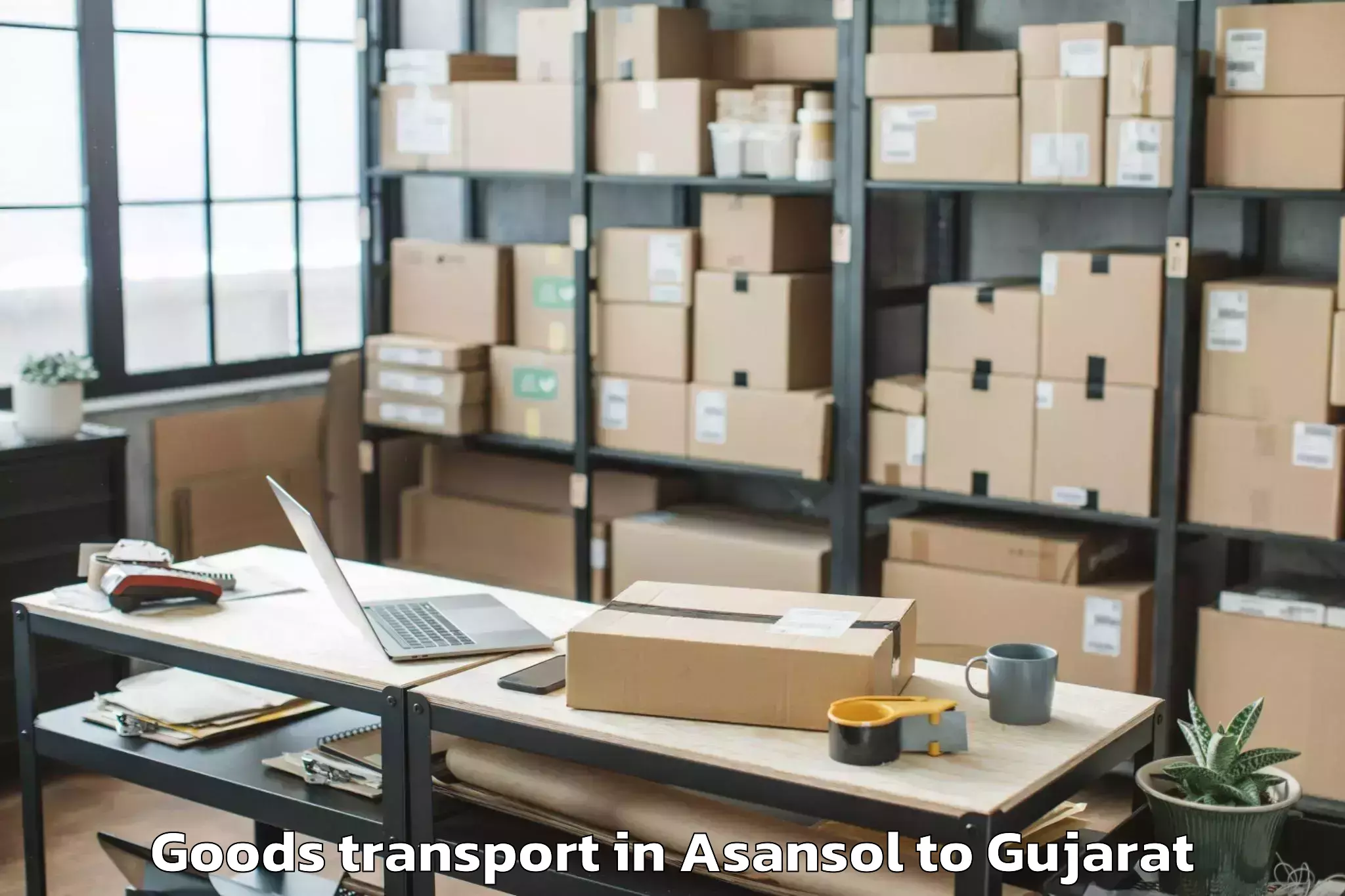 Affordable Asansol to Dhuvaran Goods Transport